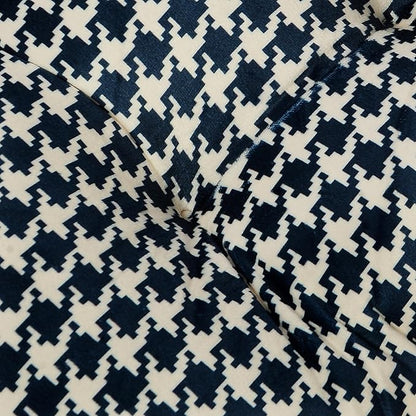 2-Pack Outdoor/Indoor Wicker Patio Seat Cushion Pad with Ties - Dining Chair Cushion, 17" x 17" (Blue Houndstooth)