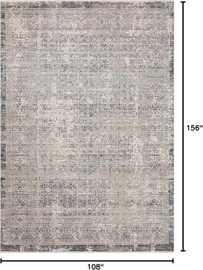 Loloi Amber Lewis Alie Collection ALE-04 Sky/Stone 9'-6'' x 13'-1'', .13'' Pile Height, Area Rug