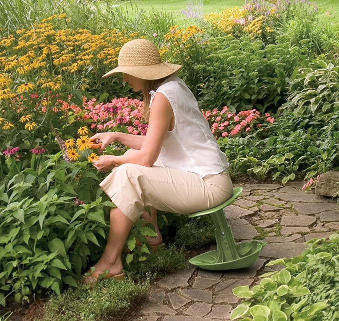 TheXceptional ROCKr Garden Stool with Seat Pad | Gardening Stool with Rocking Base for Yard and Garden | Light Weight Gardeners Chair Tool to Help Knees | Made in USA by Vertex Products | Model EX121