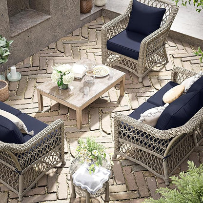 Premium Outdoor Seat Cushion Chair Cushions for Patio Furniture 19 L X 19 W X 4 H Waterproof & Fade Resistant Deep Seat and Backrest Cushion Set with Removable Covers for Chair, Sofa