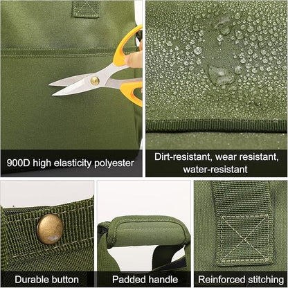 Housolution Garden Tote Bag, 900D Standable Gardening Tool Bag, Garden Tote Storage Bag with Pockets & Long Adjustable Shoulder Strap, Home Tools Organizer Garden Tool Kit Holder, 14 Inch