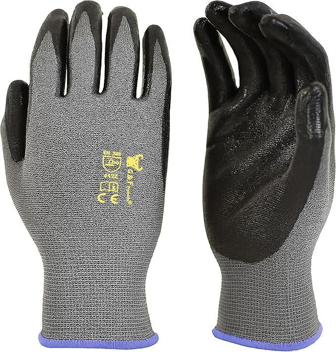 6 PAIRS Men's Working Gloves with Micro Foam Coating - Garden Gloves Texture Grip - men’s Work Glove For general purpose, construction, yard work, Large