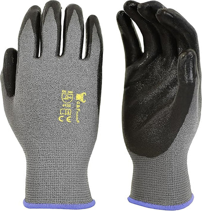 6 PAIRS Men's Working Gloves with Micro Foam Coating - Garden Gloves Texture Grip - men’s Work Glove For general purpose, construction, yard work, Large
