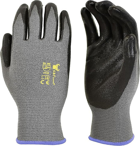 6 PAIRS Men's Working Gloves with Micro Foam Coating - Garden Gloves Texture Grip - men’s Work Glove For general purpose, construction, yard work, Large