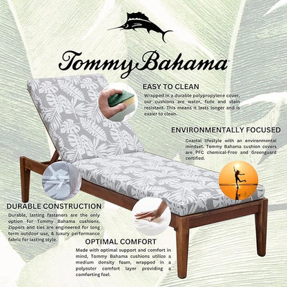 Tommy Bahama Chaise Cushion, 23" X 75" X 2.5", Tropical Chrome