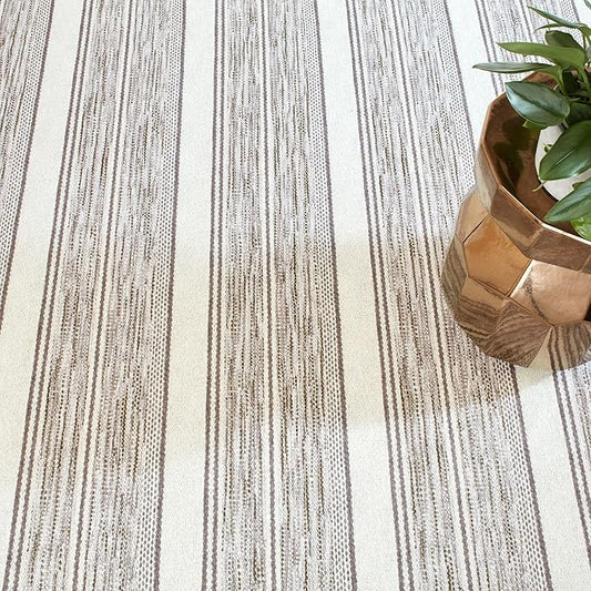 Dash & Albert Ellington Stripe Grey Machine Washable Rug, 4 X 6 Feet, Grey Stripe Pattern