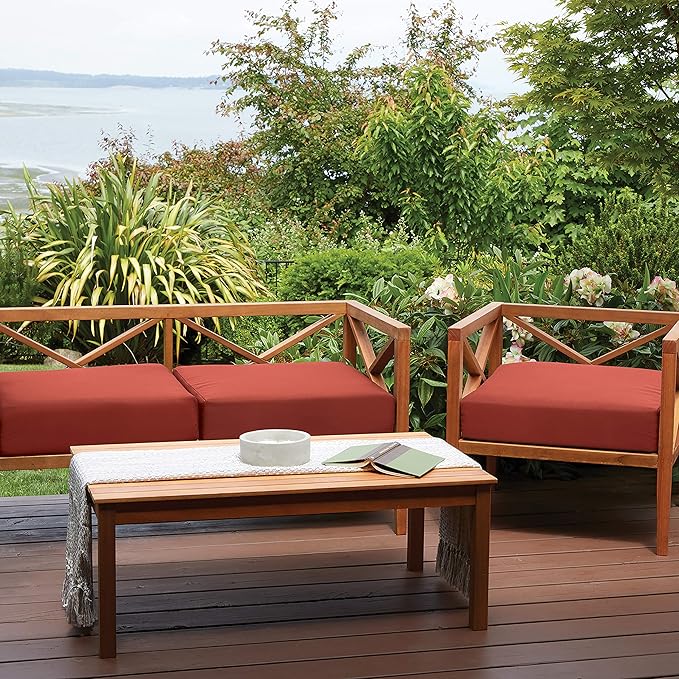 Classic Accessories Ravenna Water-Resistant 72 x 21 x 3 Inch Patio Chaise Lounge Cushion, Spice, Patio Cushion