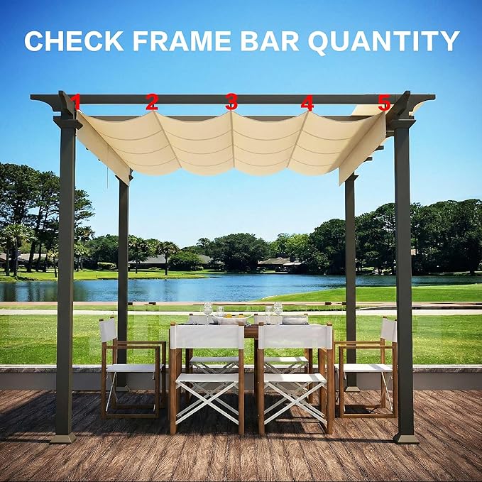 Pergola Shade Cover Replacement Canopy Top Compatible with Home Depot Hampton Bay Pergola Model #GFM00467F - Beige(Canopy Top Only)