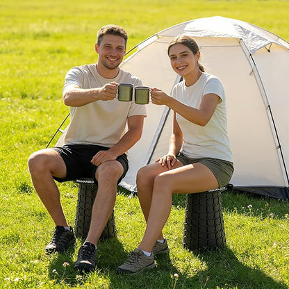 Upgraded XXL Taller 19.7" Wider 11.8" Collapsible Stool with Cushion,Adjustable Seat with Load Capacity 1000lbs, More Taller&Wider Portable Retractable Stool for Adults Camping Fishing Hiking BBQ