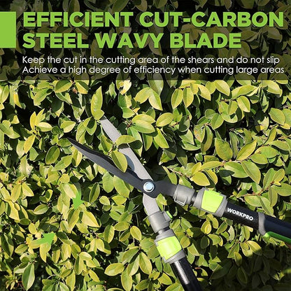 WORKPRO Extendable Hedge Shears, 25"-33" Manual Hedge Clippers, Professional Bush Cutter, Gardening Pruners Scissors, Hedge Trimmers, Shears Gardening Tools for Pruning Borders & Shrubs