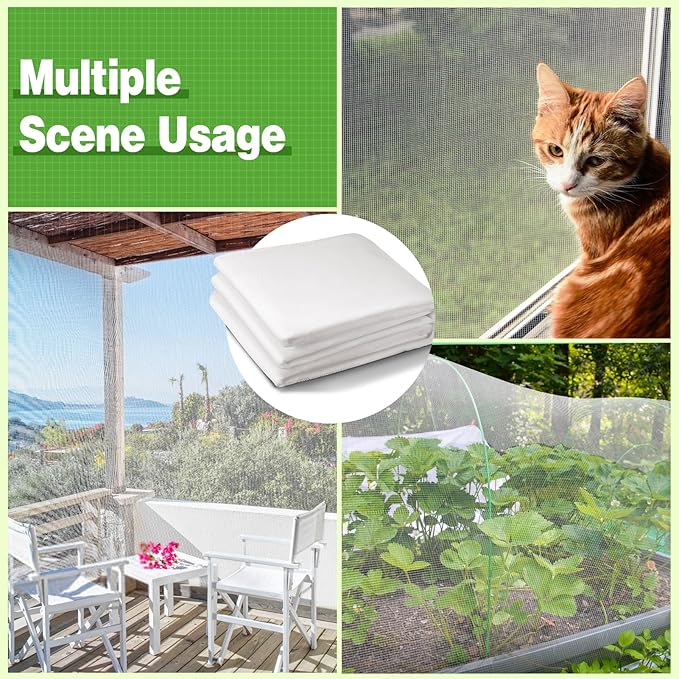 ANPHSIN Stronger Garden Mesh Netting - 10 x 33 ft PP Nanocomposite Bird Net Barrier, Mosquito Netting Screen for Outdoor Plants Vegetables Patios Balconies Terraces, Shading Rate 20% (White)