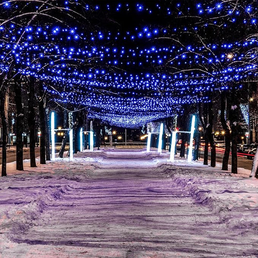 Solar String Lights for Outside, 39Ft 100 LED Solar String Lights Outdoor with 8 Modes，Solar Lights for Outside Waterproof for Yard, Fence,Balcony, Party,Christmas Tree Decorations (Blue)