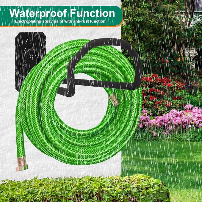PeoMev 2pcs Heavy Duty Hose Hanger Wall Mount Water Hose Holders for Outside, Sturdy Hose Stand for Garden Hose Storage and Extension Cords (2pcs)