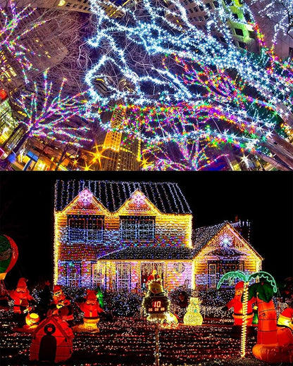 Treela 8 Pack Solar String Lights Outdoor Waterproof Each 240 Led 78ft Solar Fairy Lights Outdoor 8 Mode Led Tree Waterproof Copper Wire Garden Yard(Multicolor)