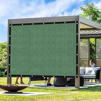 Artpuch Outdoor Pergola Shade Cover 10' X 12' Sun Shade Cloth with Grommets, 90% UV Protection Canopy Patio Privacy Screen (Customized Available) GN107, Green