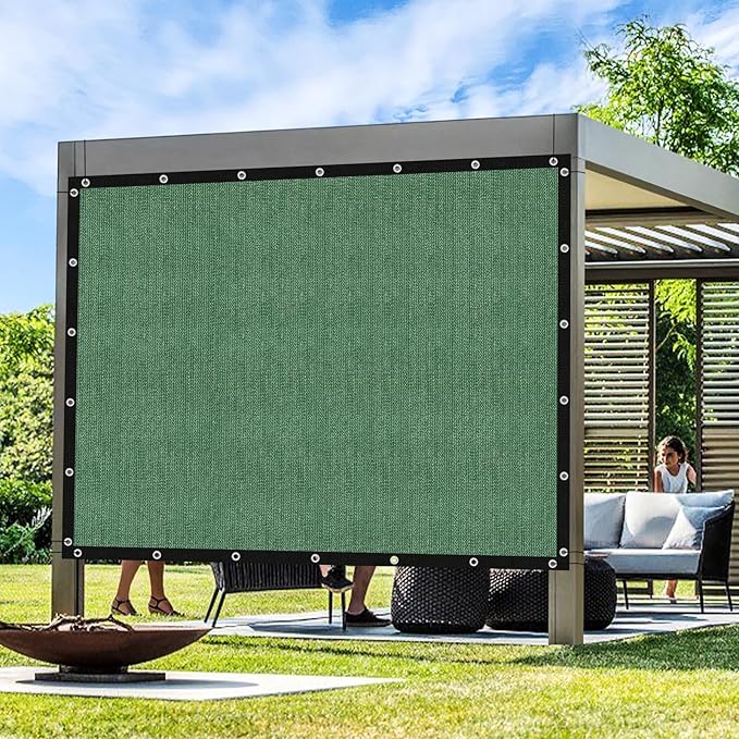 Artpuch Outdoor Pergola Shade Cover 11' X 11' Sun Shade Cloth with Grommets, 90% UV Protection Canopy Patio Privacy Screen (Customized Available) GN107, Green