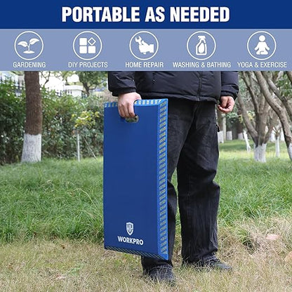 WORKPRO Extra Thick Kneeling Pad, Soft Foam Knee Cushioning, Extra Large Foam Kneeler Mat for Auto-Repair, Gardening, Workout Supplies, 28 x 16 x 1.2in, Blue