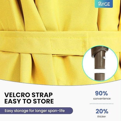 Ayge 6.5x10FT Rectangular Patio Umbrella Outdoor Table Umbrella w/Push Button Tilt & Crank Rectangle Market Umbrella UV Protection for Garden,Deck,Lawn,Yard & Pool,Yellow