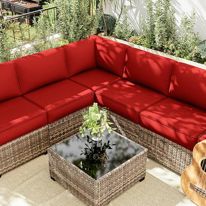 14 Pcs Outdoor Cushion Slipcovers Outdoor Patio Cushion Covers Replacement Waterproof with Zipper for Outdoor Furniture, Patio Sofa Couch 3 Sizes, Covers Only