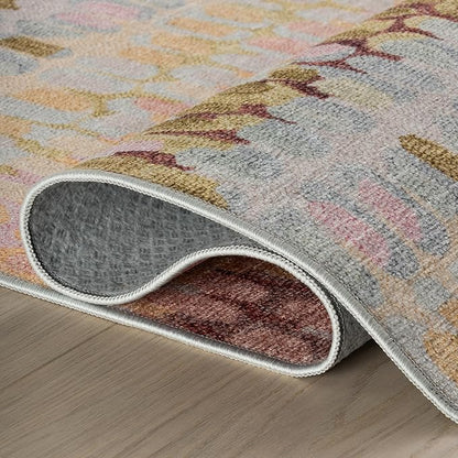 Dash & Albert Paint Chip Pastel Machine Washable Rug, 5 X 8 Feet, Multicolored Geometric Pattern