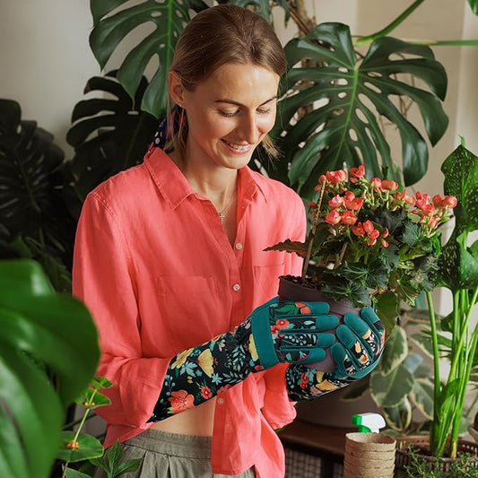 Gardening Gloves for Women Long Sleeve Garden Gloves Ladies Light Protective Gloves for Yard & Outdoor Work