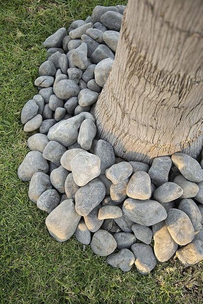 MSI Nile Decorative Polished Gray Pebbles, 1.2 inch - 2.4 inch, 40 lb. Bag (55 Bags/Pallet)