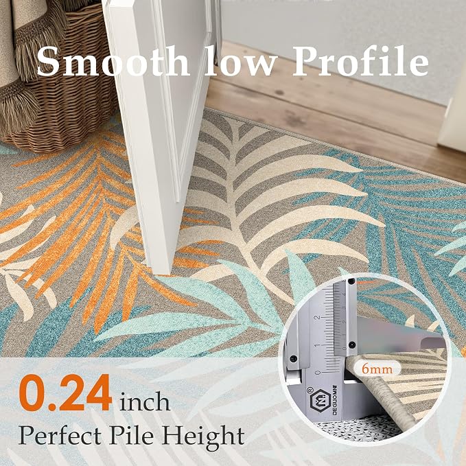 6x9 Indoor Outdoor Area Rug Washable Patio Rug Brown Non Slip Non Shedding Waterproof Carpet for Living Room Bedroom Porch Backyard Deck Balcony RV Camping Garden Picnic