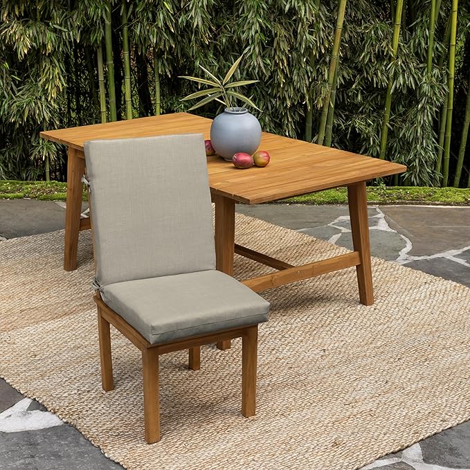 Arden 4-Pack earthFIBER Outdoor Patio Dining Chair Cushion, 20x44, Rain-Proof Seat Pad, Fade-Resistant Outdoor Cushion Sandbar Taupe Texture