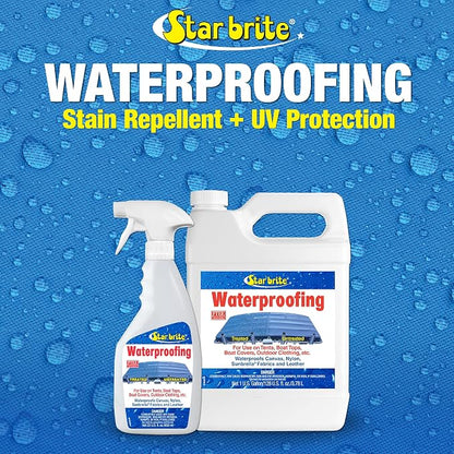 STAR BRITE 081900X Fabric Waterproofer with Stain Repellent and UV Protection - 1 Gallon