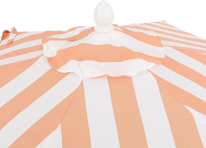 JONATHAN Y UMB1001 Collins 9 ft. Classic Cottage Tassel Market Patio Umbrella with Auto-Tilt, Crank, Wind Vent and UV Protection
