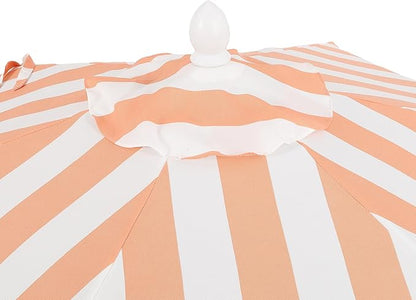 JONATHAN Y UMB1001 Collins 9 ft. Classic Cottage Tassel Market Patio Umbrella with Auto-Tilt, Crank, Wind Vent and UV Protection