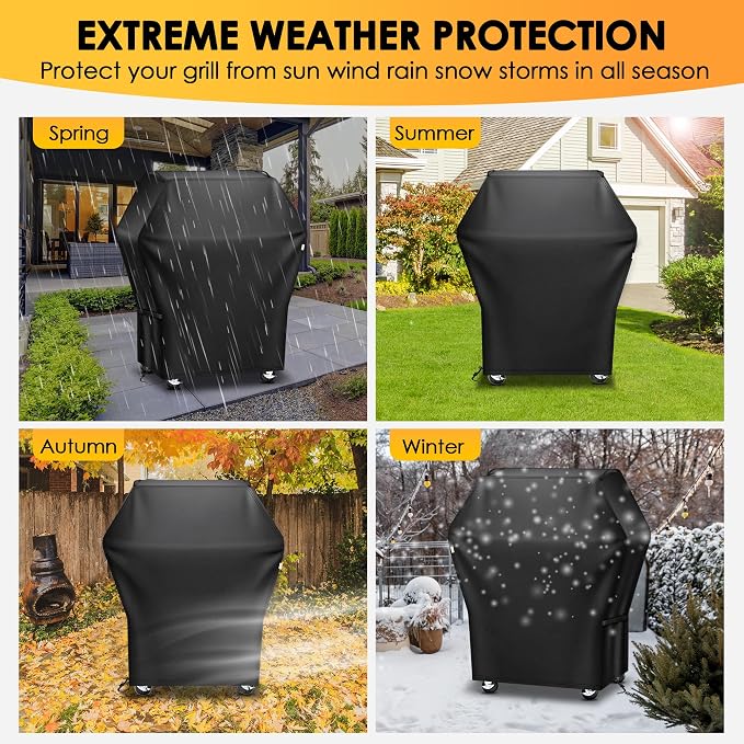 Grill Cover 32 Inch for Outdoor Grill,Grill Cover for Outdoor Waterproof Weather Resistant,UV & Fade Resistant, Compatible with Weber Nexgrill Charbroil Kenmore Gas BBQ, Black