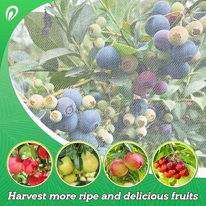 Easy Installation Fruit Tree Netting with Zipper & Drawstring - 6.2x6.2ft Ultra Fine Mesh Garden Protection Screen to Protect Pear Peach Apple from Bird Insect Bug Cicada Deer Squirrel