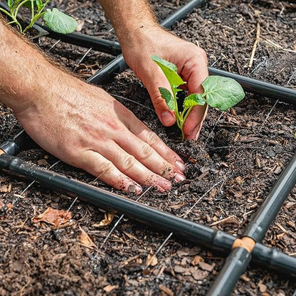 Garden Grid Watering System, 4x4 | Garden Watering System for Raised Beds - But Better | Pre-Assembled, Waters Every Plant Evenly, 1-Min Setup | Square Foot Gardening | US-Made | Standard 44"x44"