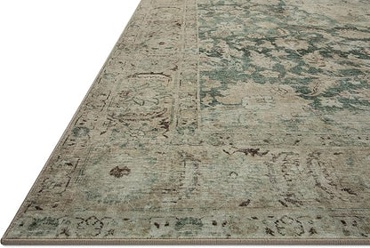 Loloi Magnolia Home by Joanna Gaines Sinclair Collection SIN-05 Jade/Sand 2'-3" x 11'-6", .25" Pile Height, Machine Washable, Runner Rug