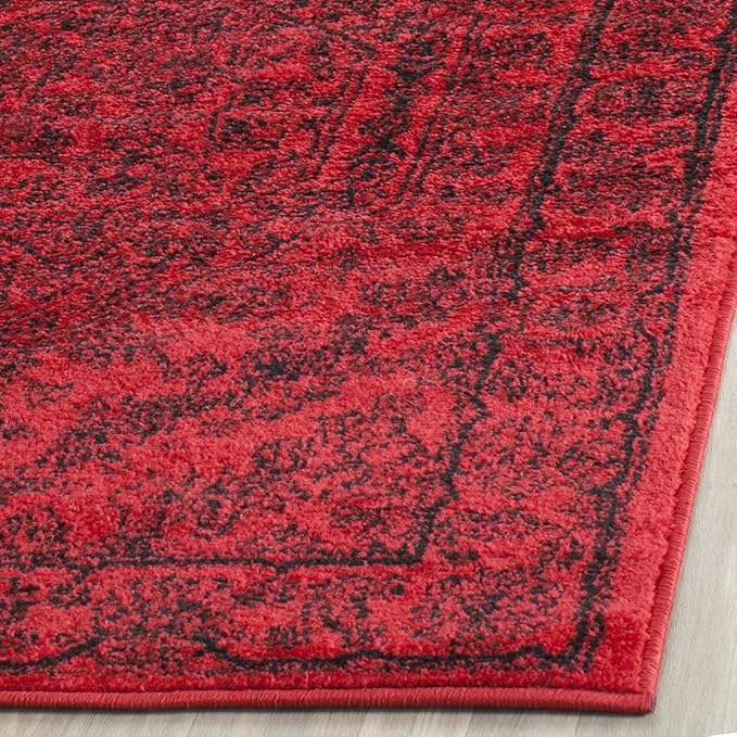 SAFAVIEH Adirondack Collection X-Large Area Rug - 2'6" x 22', Red & Black, Oriental Medallion Design, Non-Shedding & Easy Care, Ideal for High Traffic Areas in Living Room, Bedroom (ADR108F)