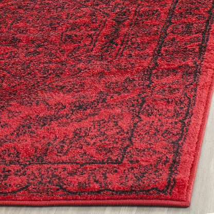 SAFAVIEH Adirondack Collection X-Large Area Rug - 2'6" x 22', Red & Black, Oriental Medallion Design, Non-Shedding & Easy Care, Ideal for High Traffic Areas in Living Room, Bedroom (ADR108F)