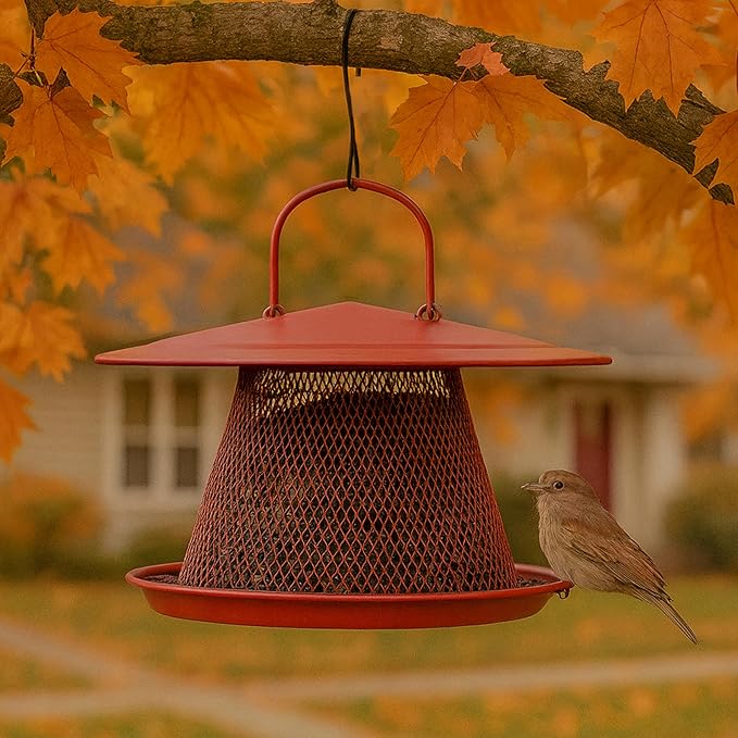 Perky-Pet Durable Wild Bird Feeder - 2.5 lb Seed Capacity - Feed up to 15 Birds at Once - Red, C00322 - Hanging Wild Bird Feeder for Outdoor Decor