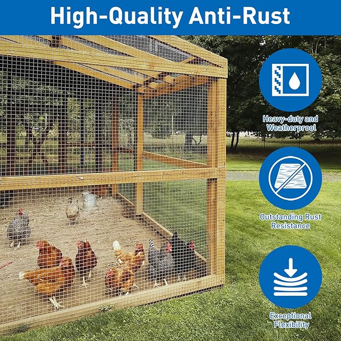 Hardware Cloth,Chicken Wire Fence,1/2 inch 15.7in x 10ft Galvanized Welded Cage Wire for Bird Wire Gopher Wire Rabbit Wire Snake Fence Poultry Netting Cage Screen