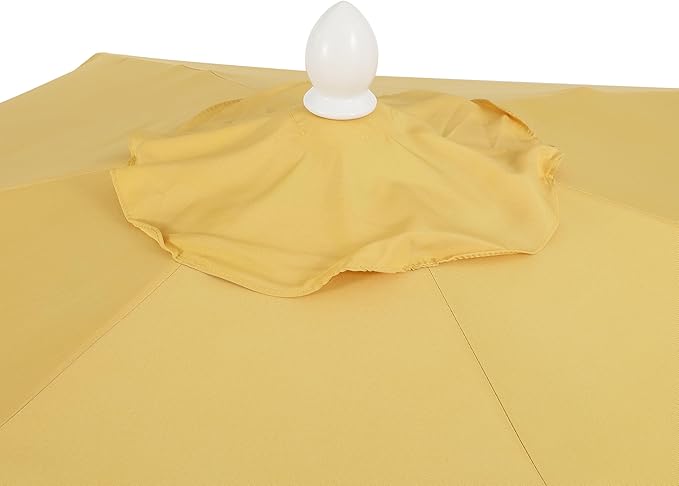 JONATHAN Y UMB1001 Collins 9 ft. Classic Cottage Tassel Market Patio Umbrella with Auto-Tilt, Crank, Wind Vent and UV Protection