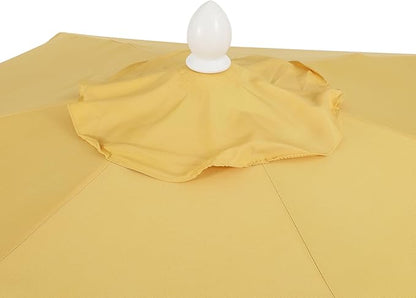 JONATHAN Y UMB1001 Collins 9 ft. Classic Cottage Tassel Market Patio Umbrella with Auto-Tilt, Crank, Wind Vent and UV Protection