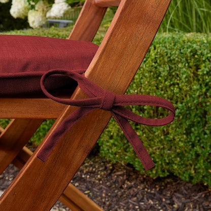 Arden Indoor/Outdoor Foam Seat Pad, 2 Pack, 17 x 16, Patio Cushion, Water Repellent, Fade Resistant, Foam Cushion Ruby Red Leala