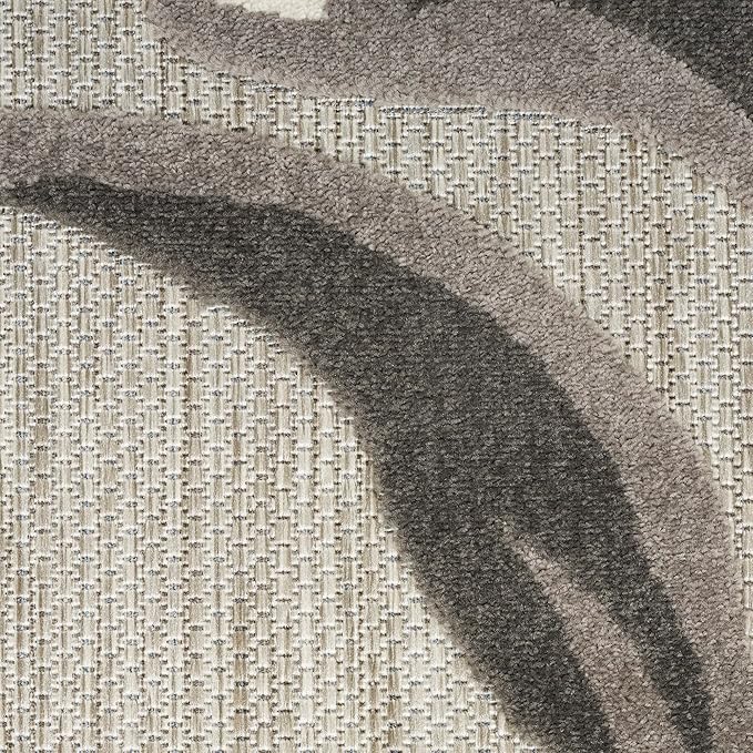 Nourison Home Aloha Indoor-Outdoor Beige 5'3" x 7'5" Area Rug, Easy Cleaning, Non Shedding, Bed Room, Living Room, Dining Room, Kitchen (5x7)