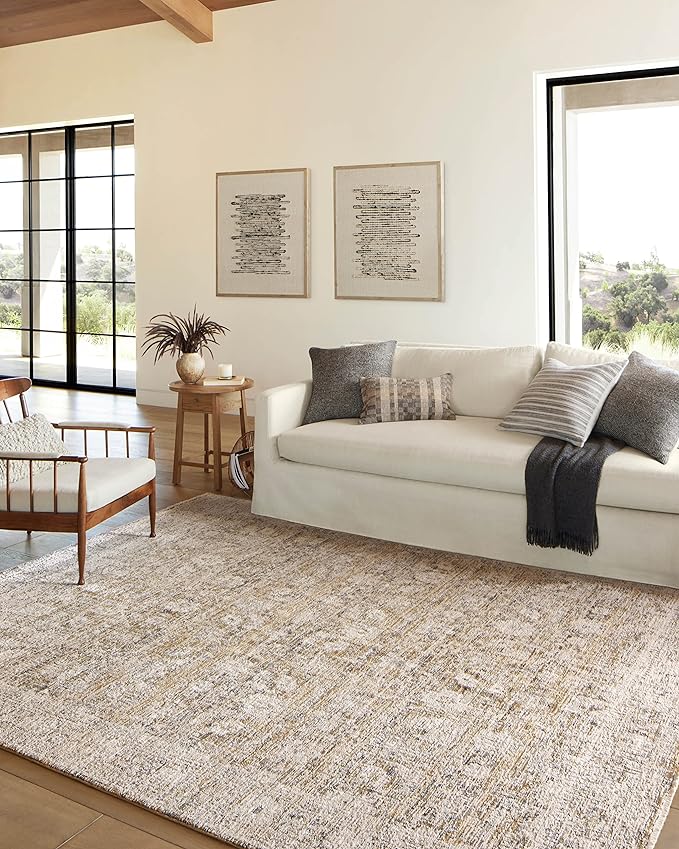 Loloi Amber Lewis Alie Collection ALE-05 Gold/Beige 2'-7'' x 10'-0'', .13'' Pile Height, Runner Rug