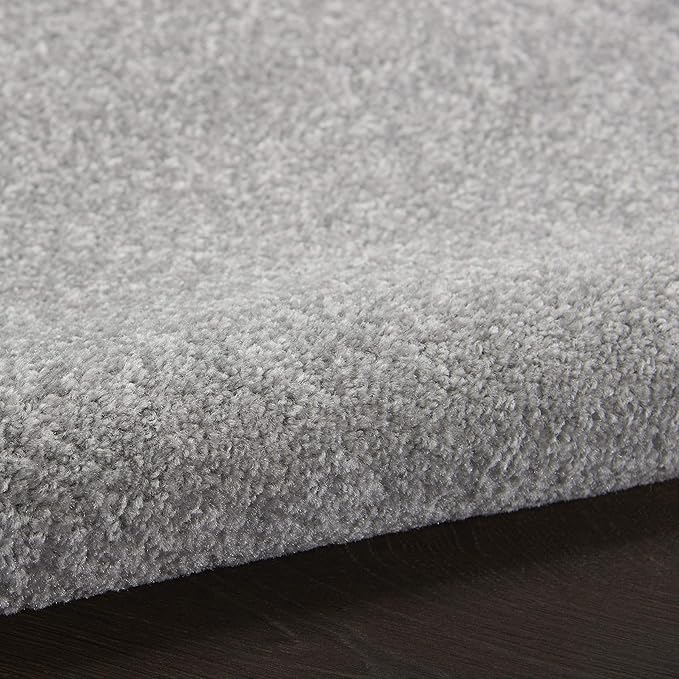 Nourison Home Essentials Indoor/Outdoor Silver Grey 2'2" x 18 Area Rug, Easy Cleaning, Non Shedding, Bed Room, Living Room, Dining Room, Backyard, Deck, Patio (2x18)