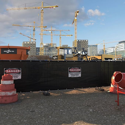 Amgo Custom Made 3' x 37' Black Balcony Privacy Screen, Apartment Porch Railing Patio Fence Windscreen Fabric Cloth, Heavy Duty, Commercial and Residential, 90% Blockage (We Customize)