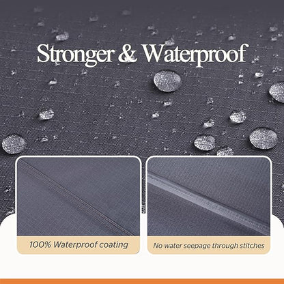 WJ-X3 Heavy-Duty Patio Furniture Cover, Waterproof & Windproof Outdoor Furniture Cover for Rectangle Table and Chairs, Fade-Resistant, 86" x 47" x 31", Gray