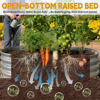 4X2X1ft Galvanized Steel Raised Garden Bed for Outdoor, Oval Metal Raised Bed for Planting Plants Vegetables, Planter Box Garden Containers for Gardening
