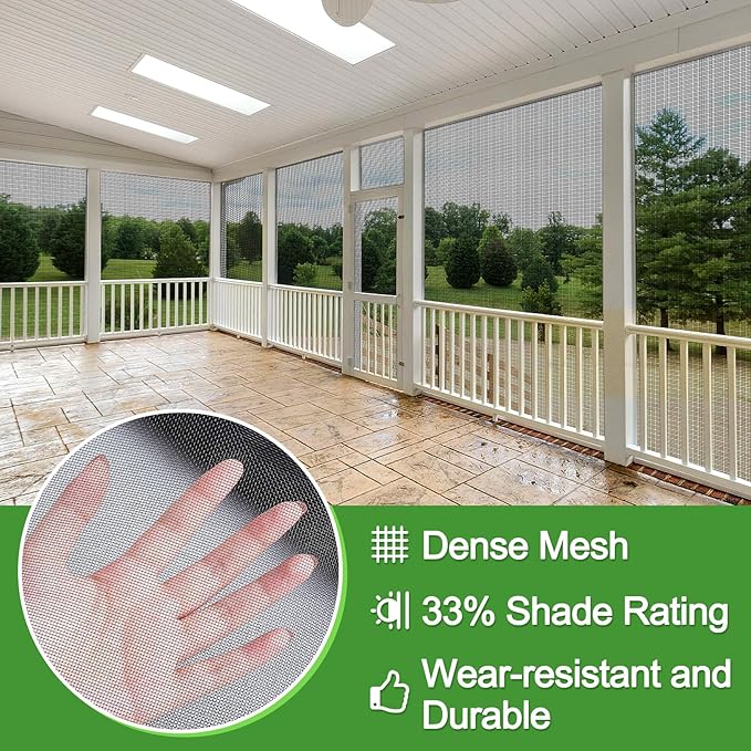 ANPHSIN 10 x 50 ft Stronger Garden Mesh Netting - PP Nanocomposite Bird Net Barrier, Fine Mesh Mosquito Screen for Outdoor Plants Vegetables Patios Balconies Terraces, Shading Rate 33% (Black)