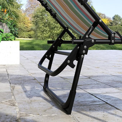 Outsunny Folding Chaise Lounge Chair Outdoor Set of 2 Mesh Seat Rainbow | Foldable, Sun Tanning Chair, Chaise Lounger, 4-Position Reclining Back, for Outside Patio Beach Poolside Backyard